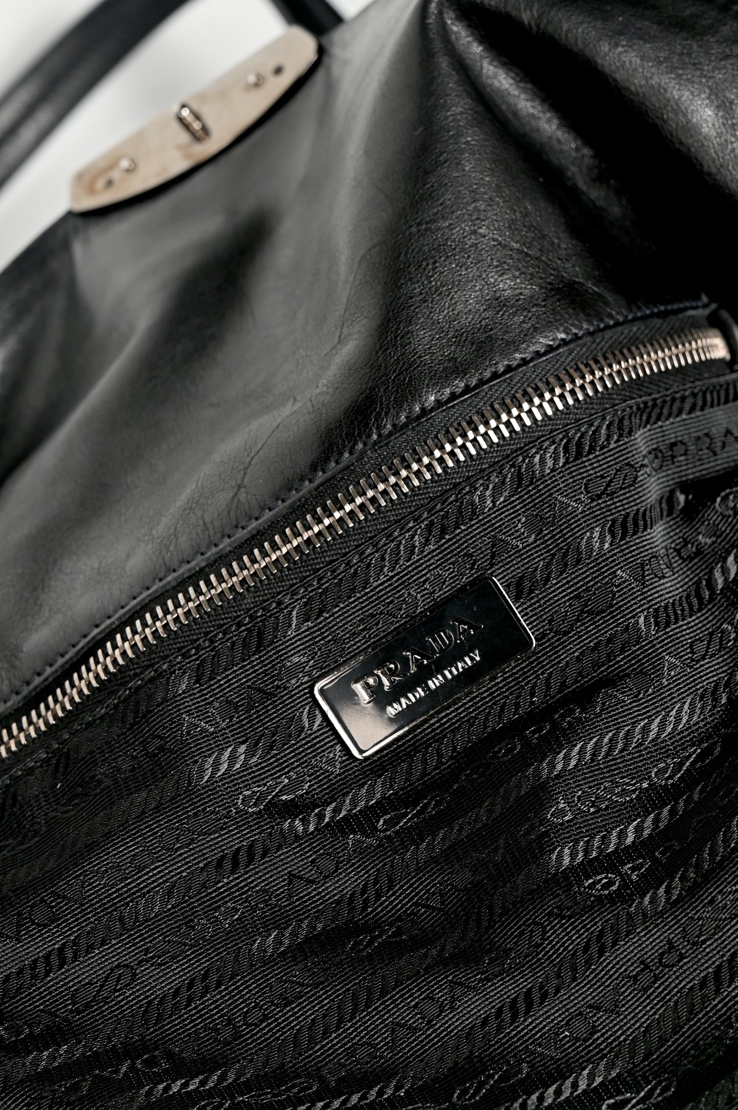 Prada Leather Pushlock Bag