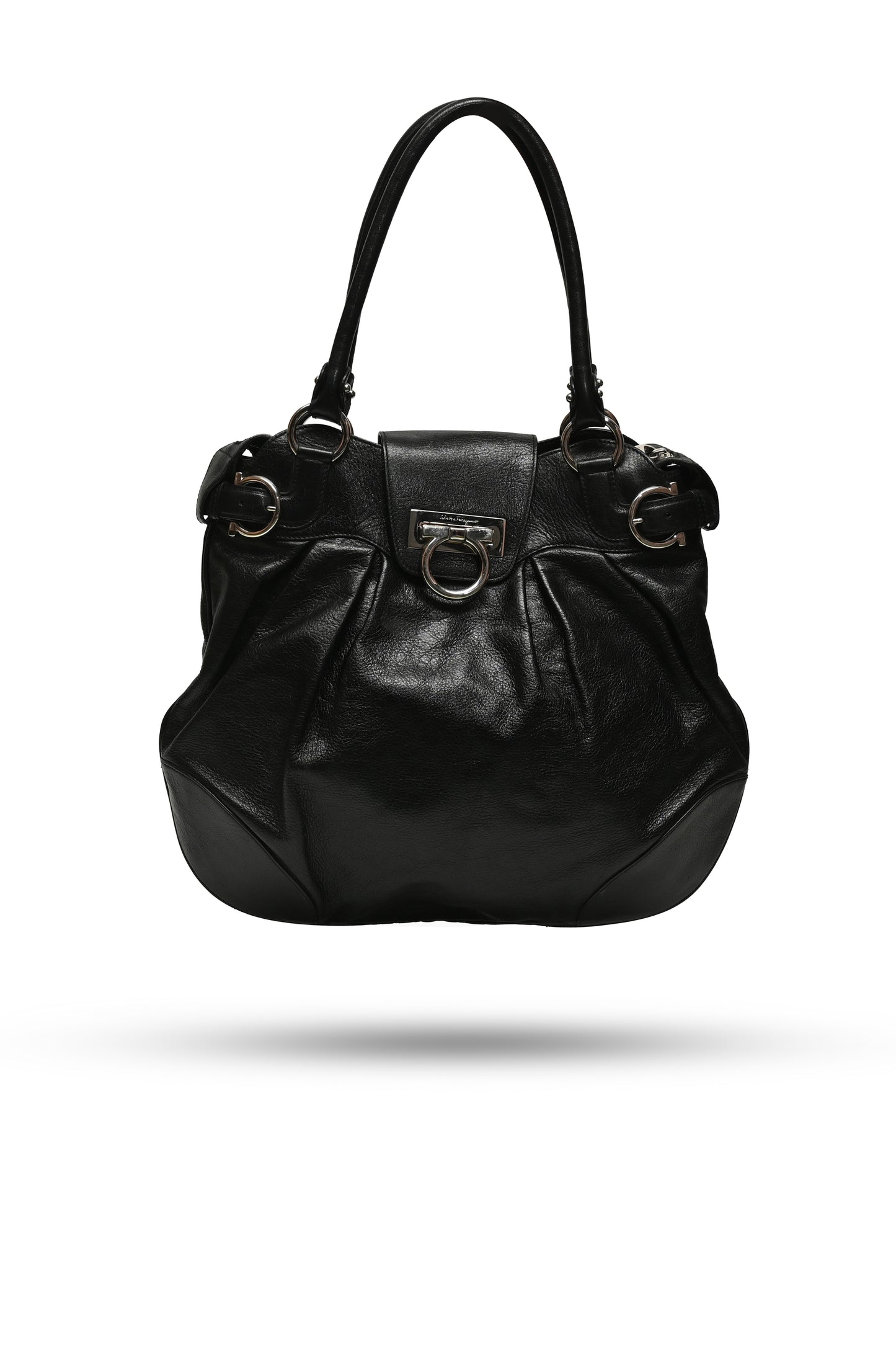 Ferragamo 2000 Ganchini Leather Handbag