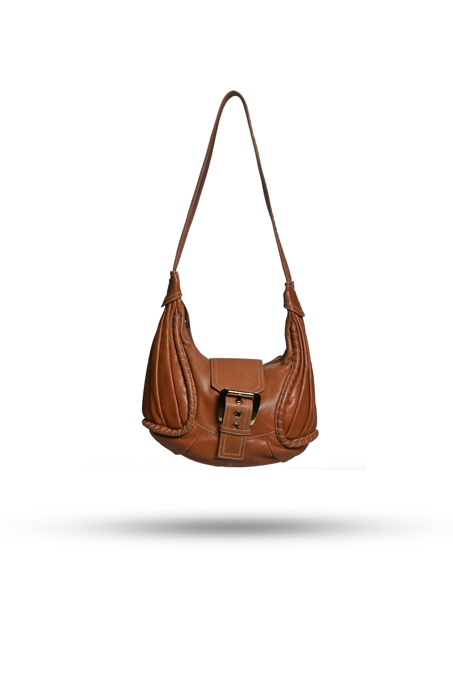 Celine Hobo Handbag in Camel Leather