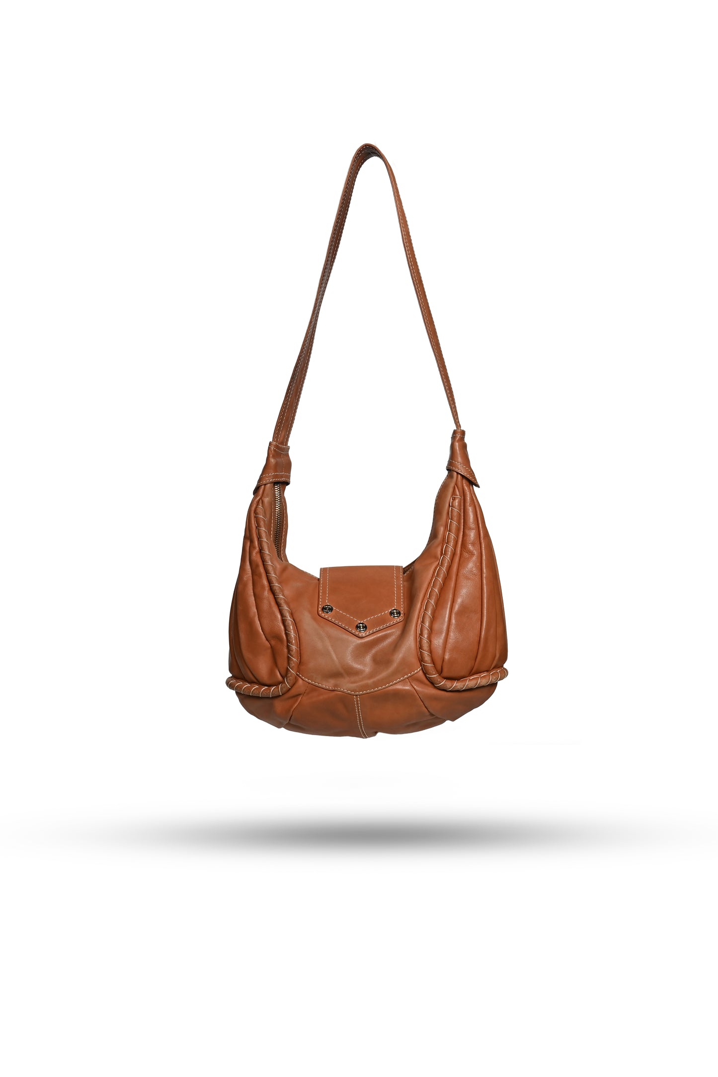 Celine Hobo Handbag in Camel Leather