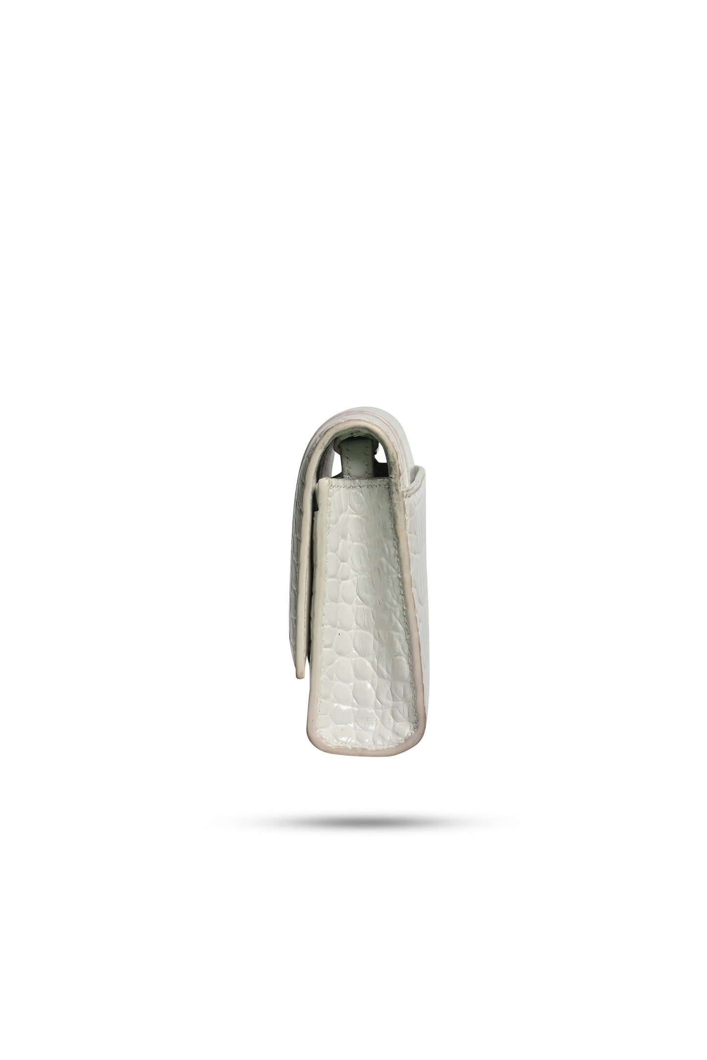 Balenciaga White Croc Clutch Hourglass