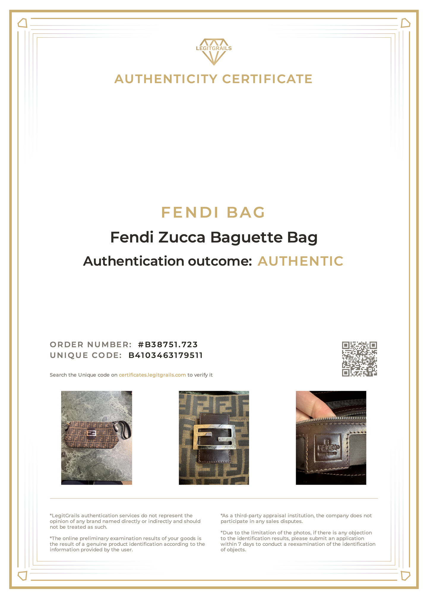 Fendi Zucca Baguette Bag