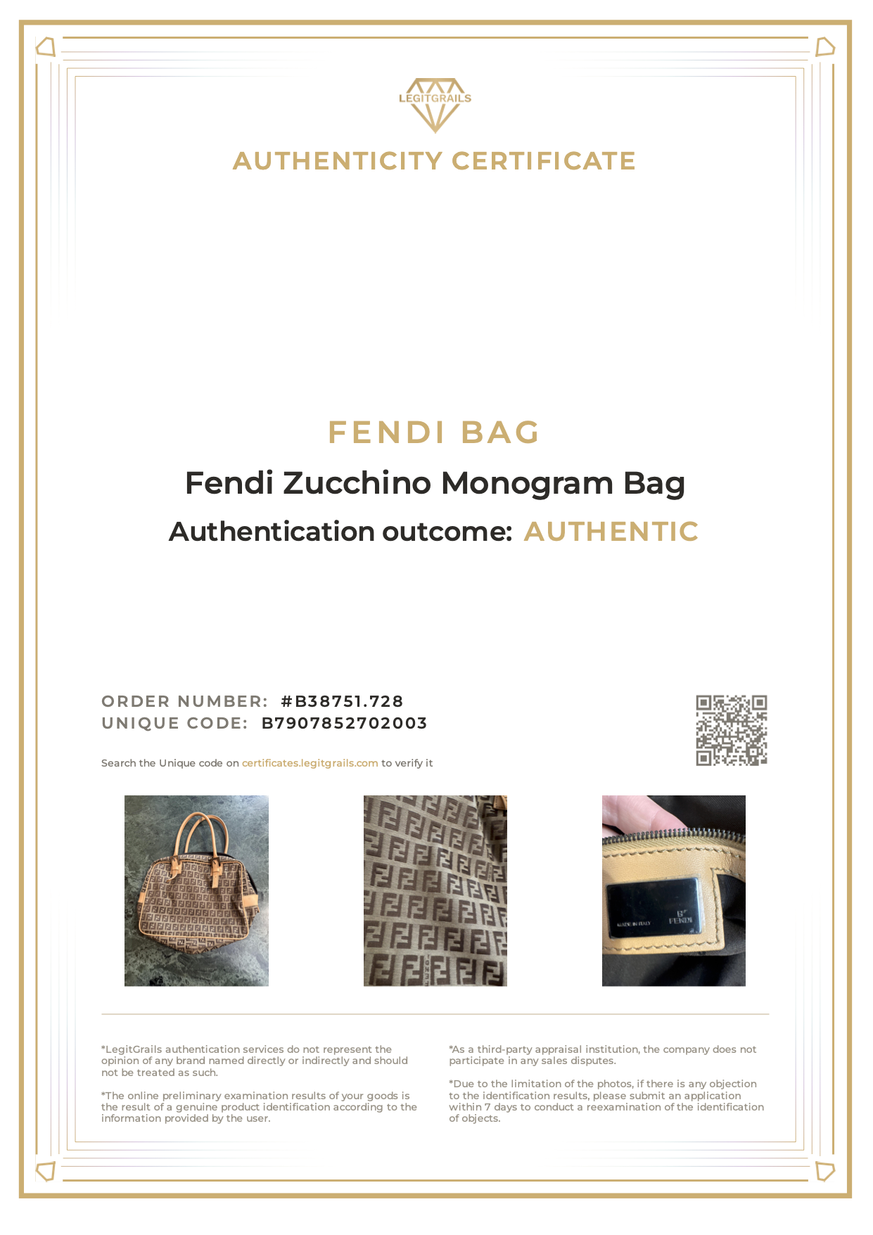 Fendi Zucchino Monogram Bag