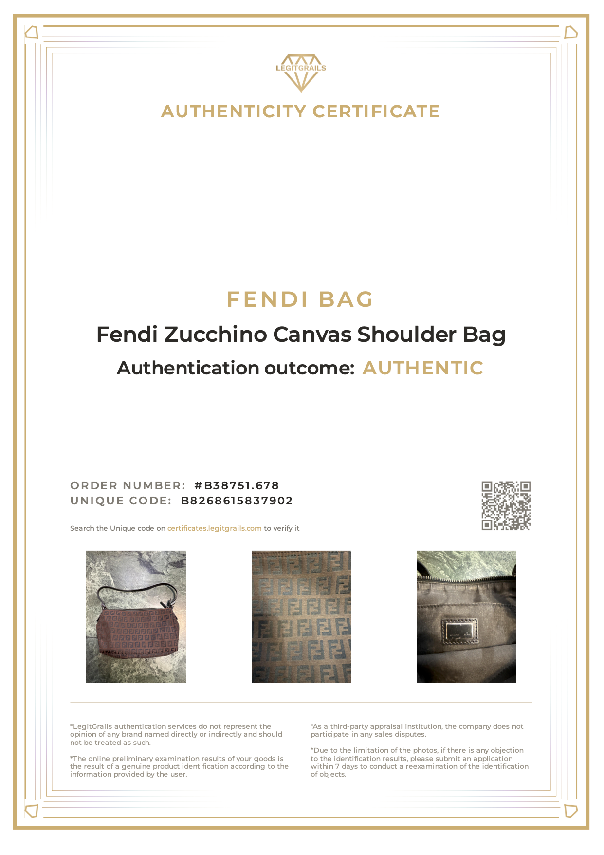 Fendi Zucchino Canvas Shoulder Bag