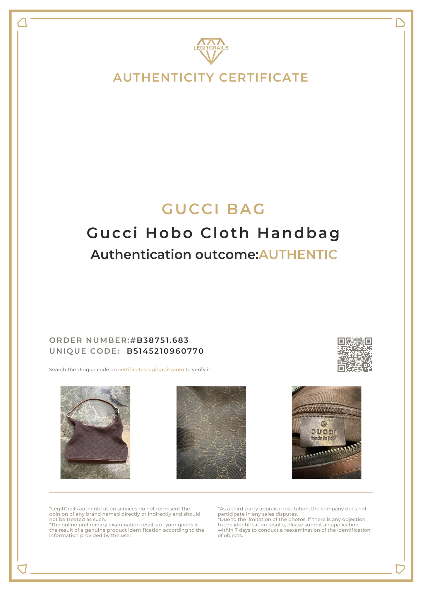Gucci Hobo Cloth Handbag