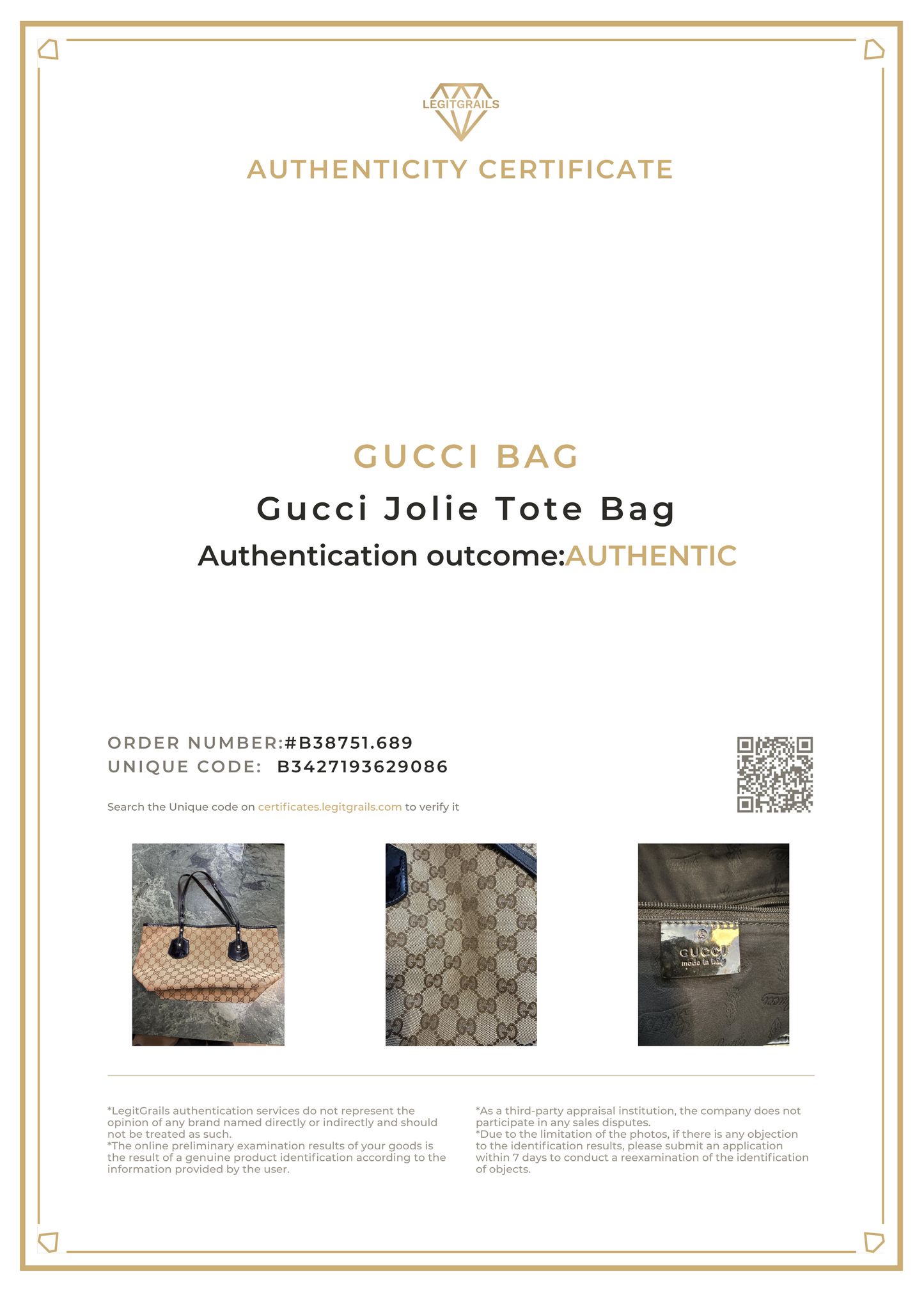 Gucci Jolie Tote Bag
