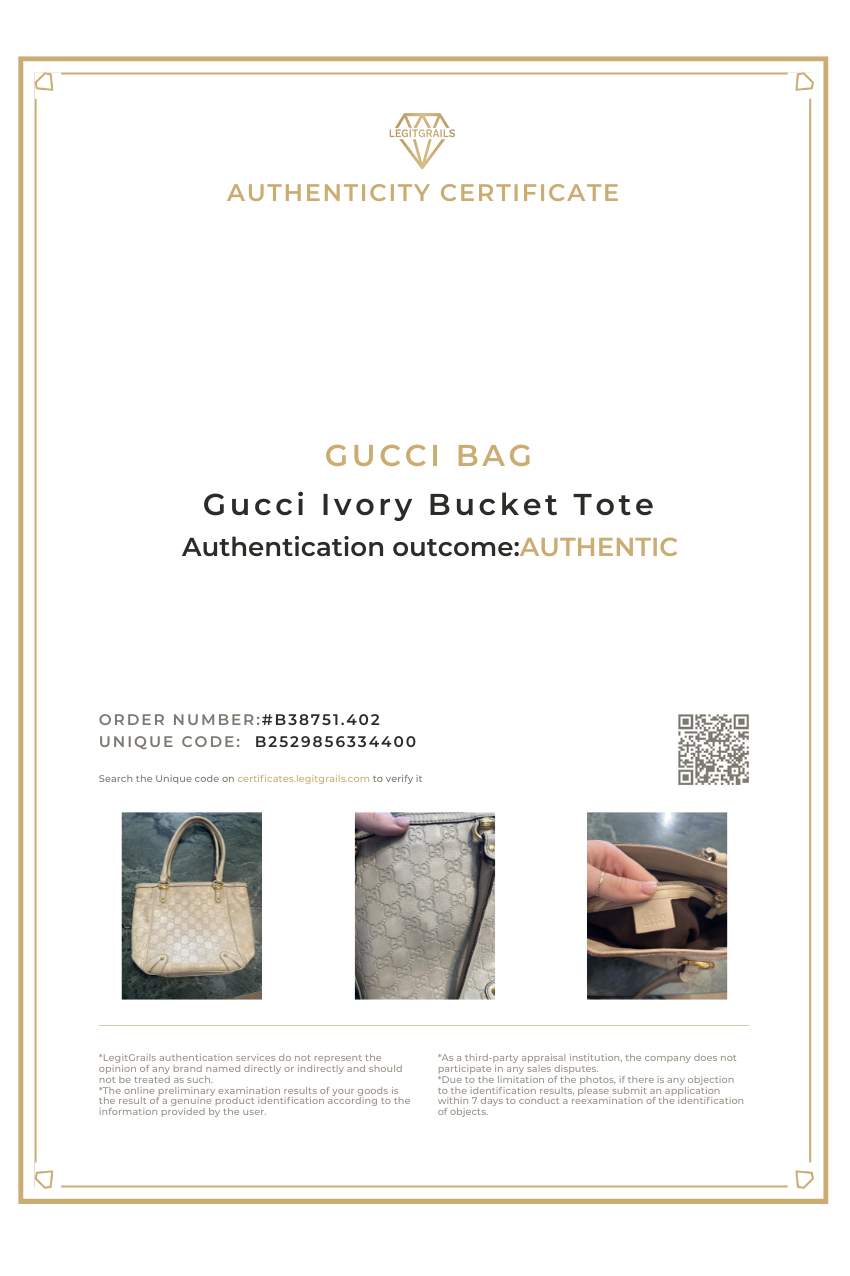 Gucci Ivory Bucket Tote