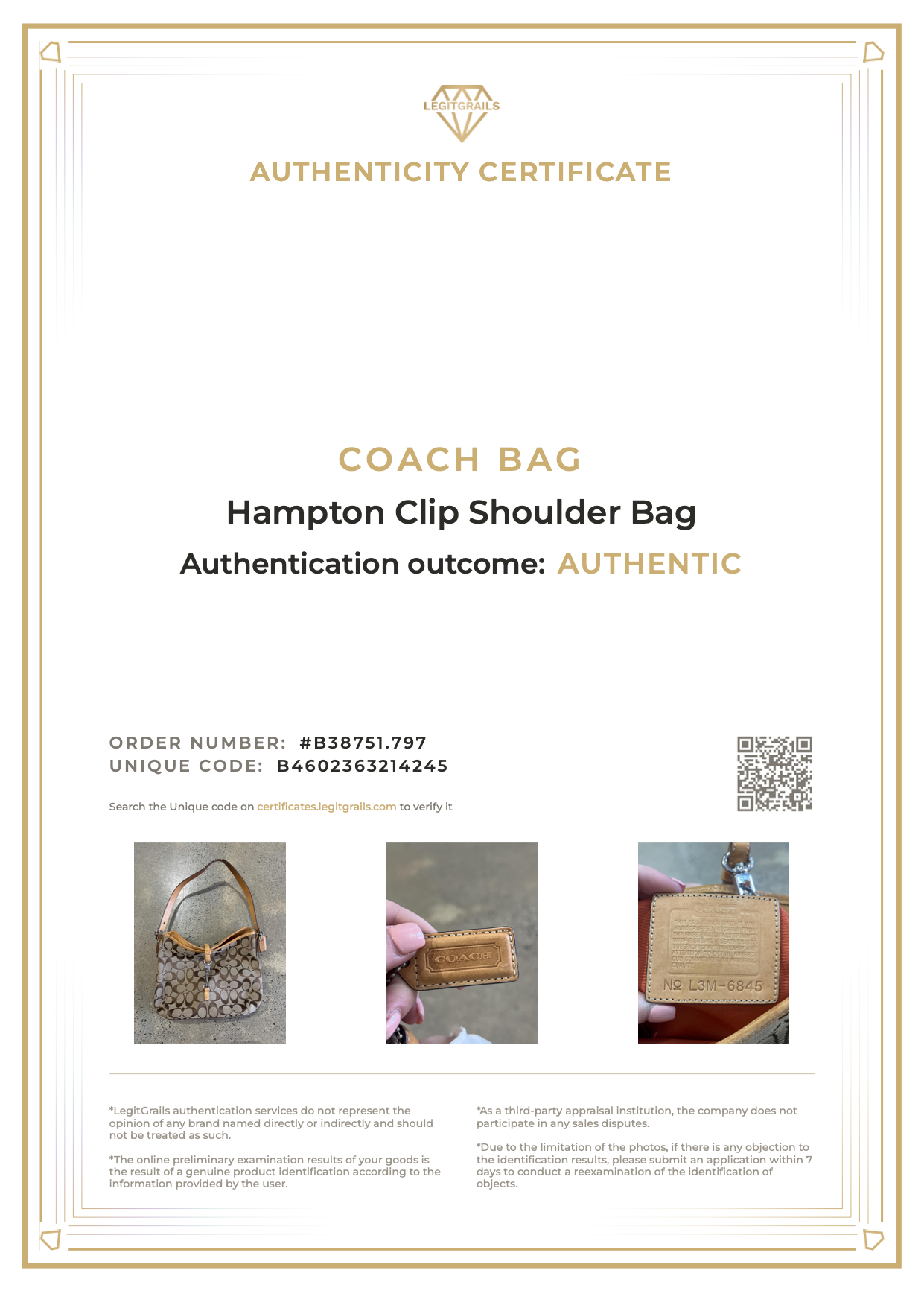 Coach Hampton Clip Shoulder Bag