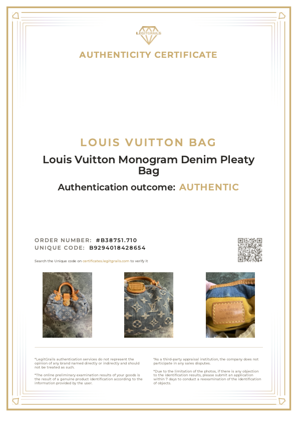 Louis Vuitton Monogram Denim Pleaty Bag