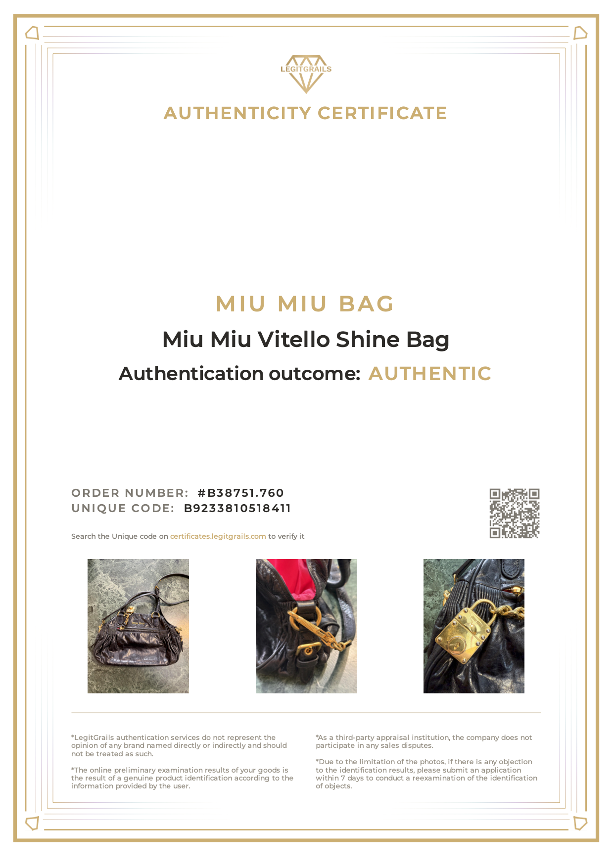 Miu Miu Nappa Mini Charm Bag