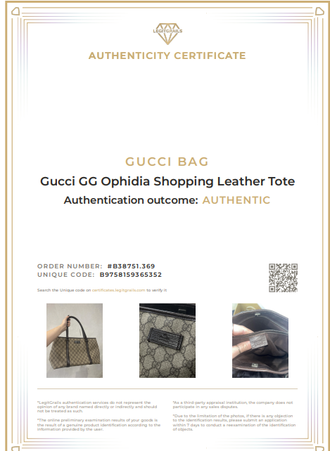 Gucci GG Ophidia Shopping Leather Tote