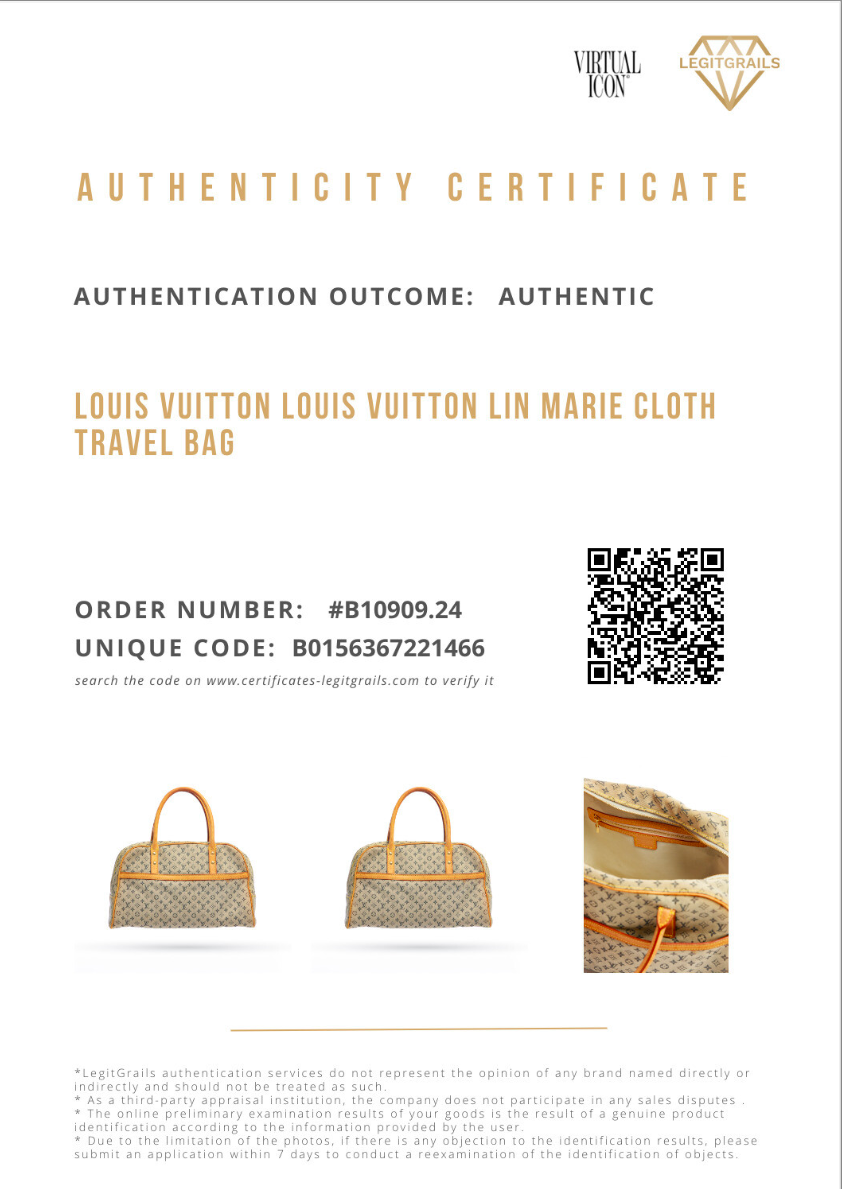 Louis Vuitton Lin Marie Cloth Travel Bag