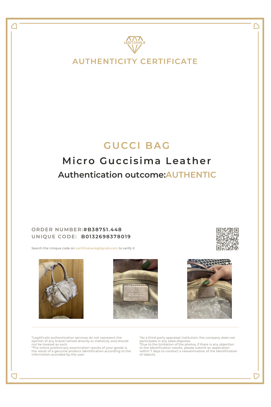 Gucci Metallic Micro Guccisima Leather