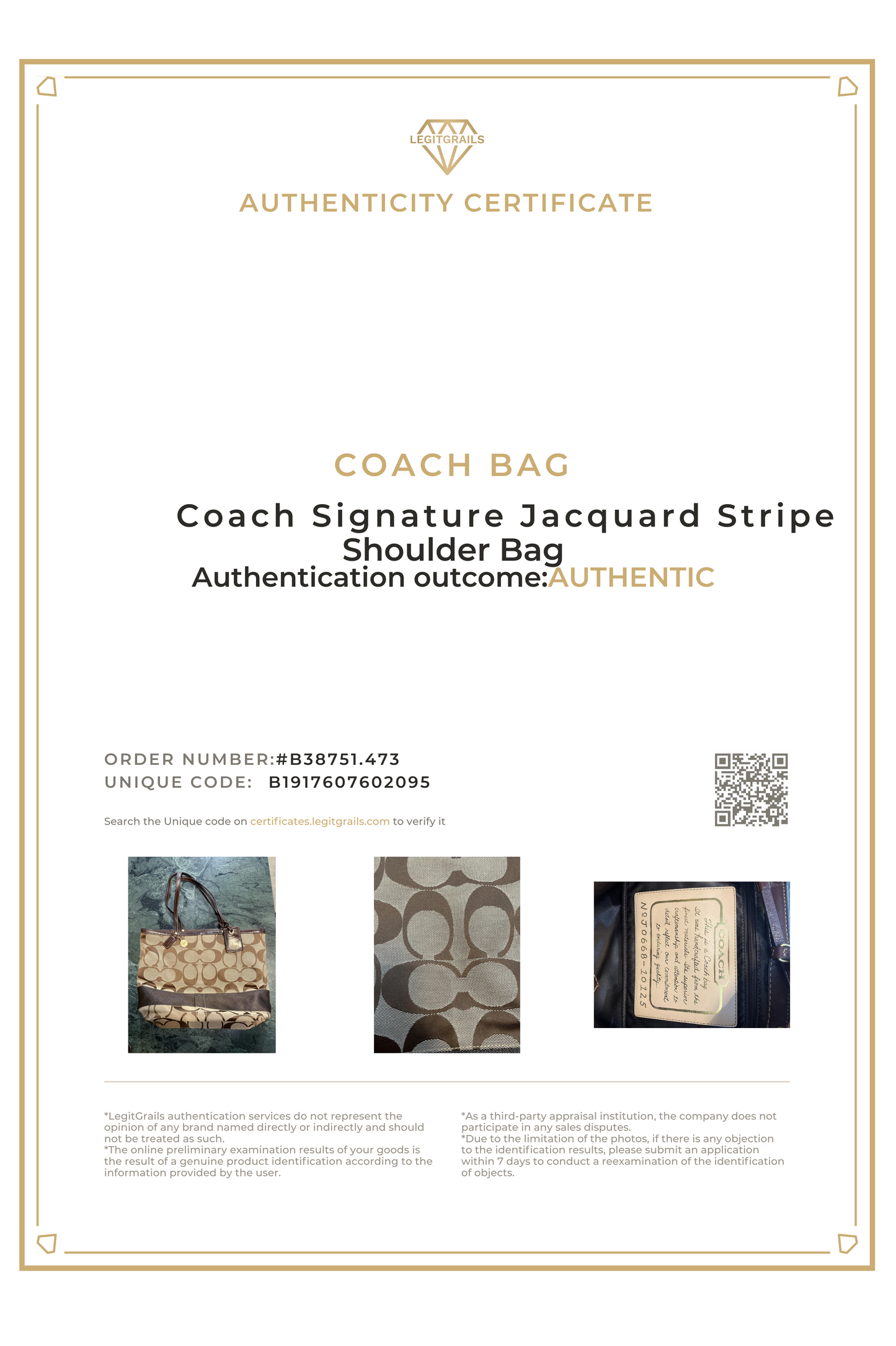 Coach Signature Jacquard Stripe Shoulder Bag
