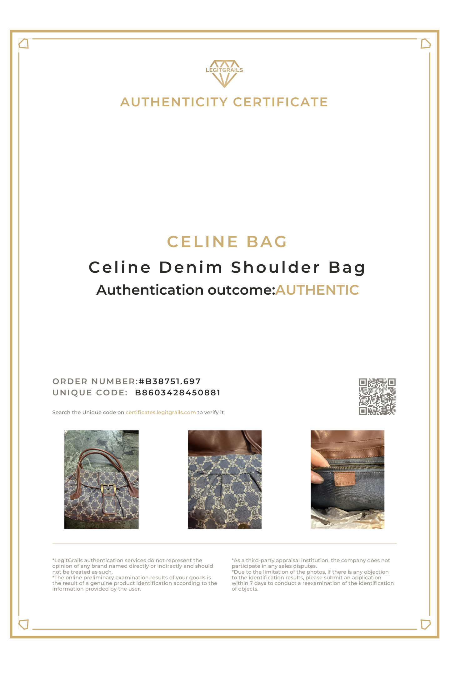 Celine Denim Shoulder Bag