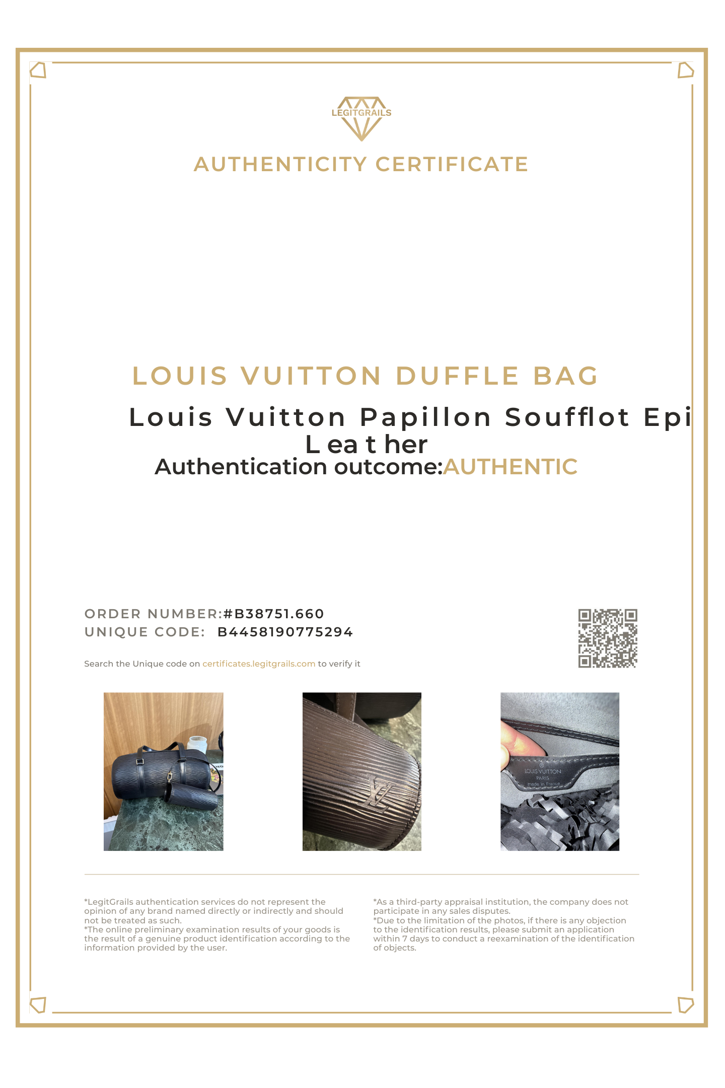 Louis Vuitton Papillon Soufflot Epi Leather