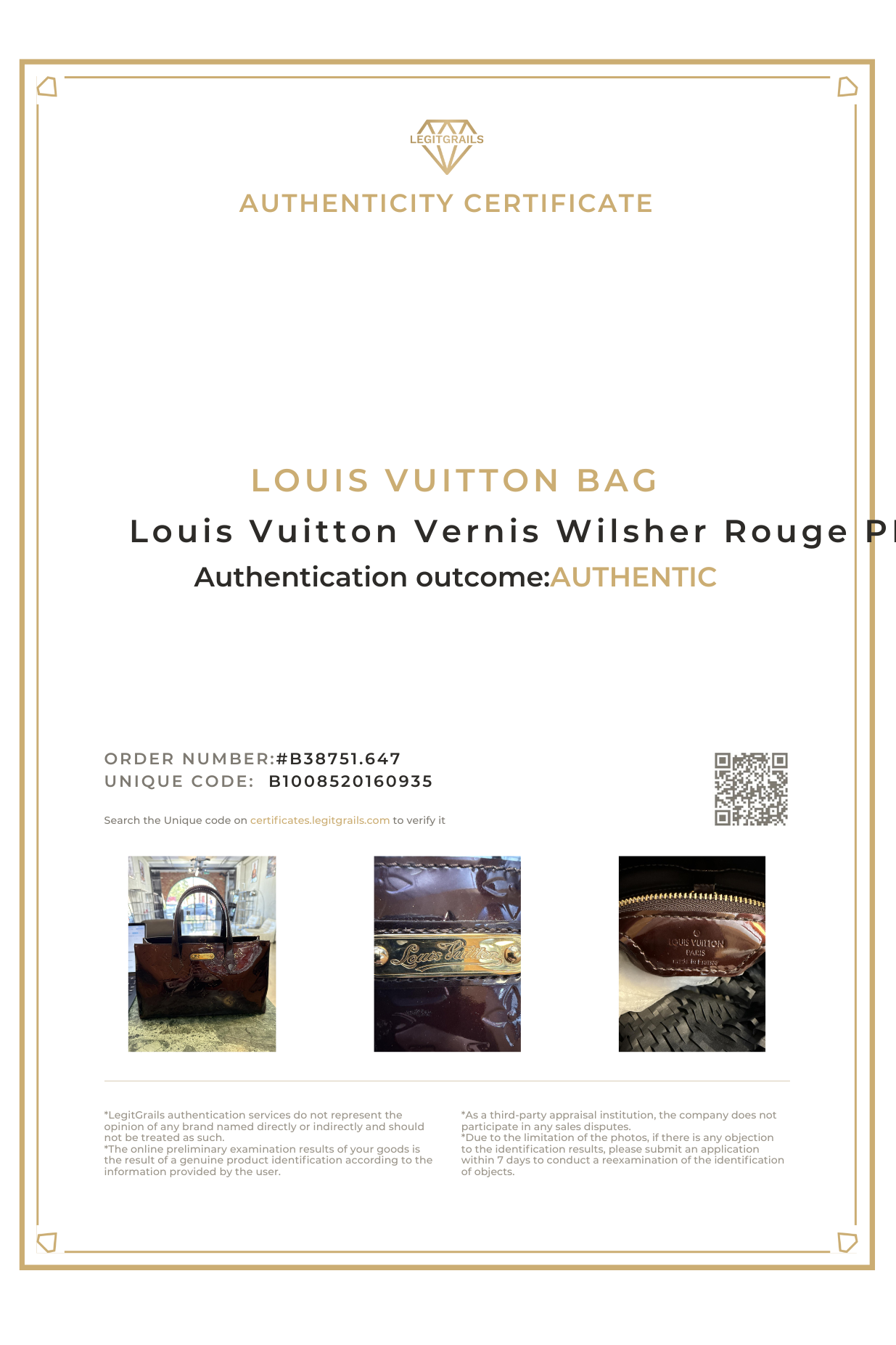 Louis Vuitton Vernis Wilsher Rouge PM
