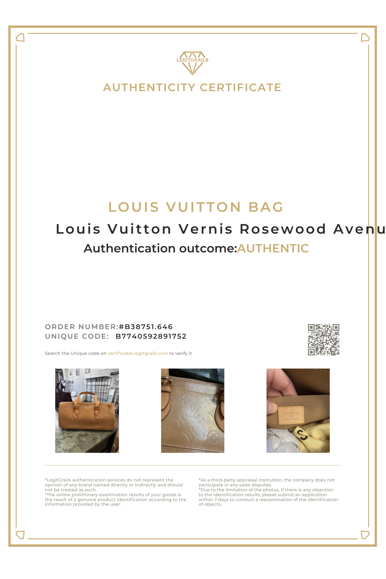 Louis Vuitton Vernis Rosewood Avenue