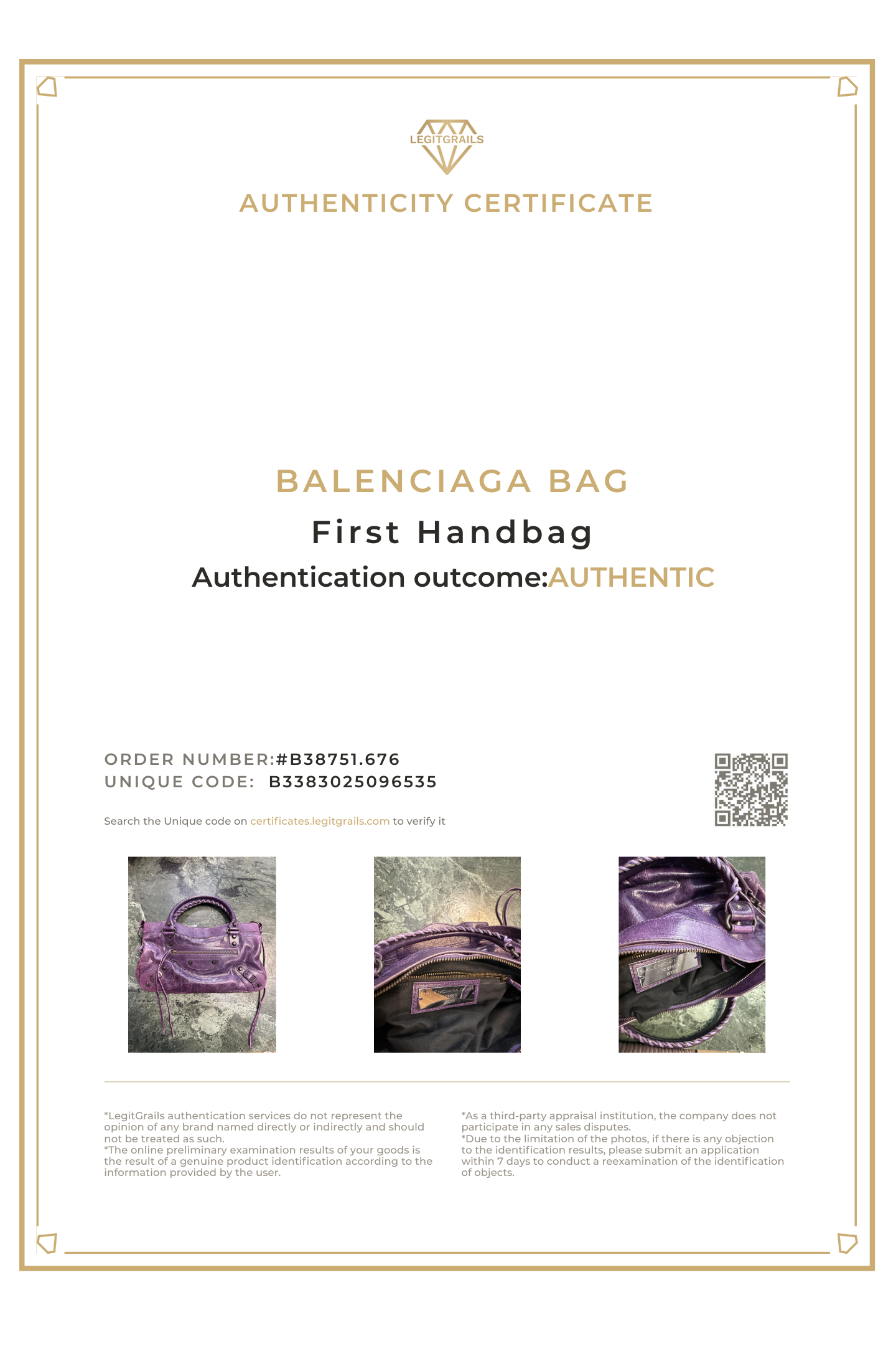 Balenciaga First Handbag in Purple