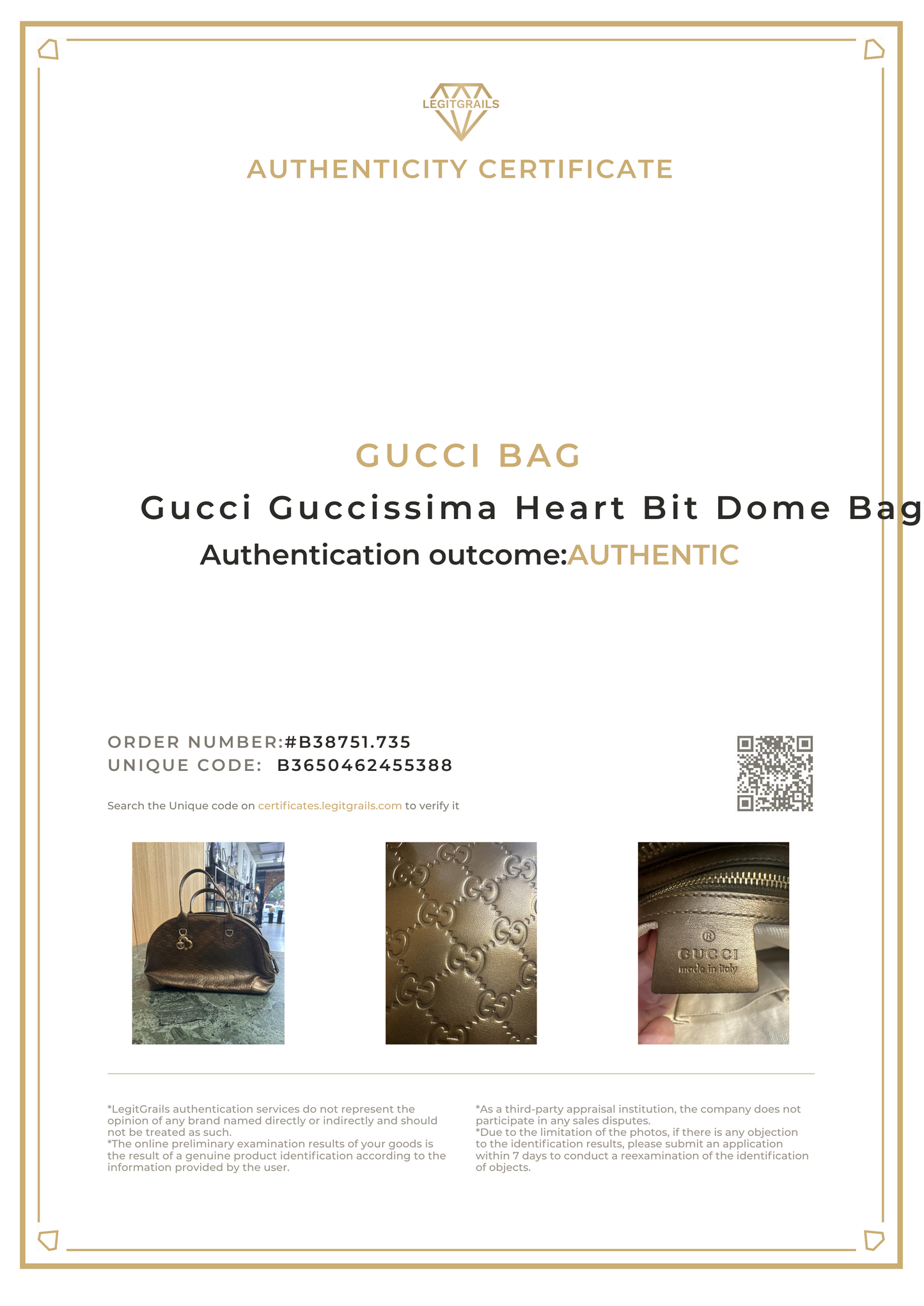 Gucci Guccissima Heart Bit Dome Bag