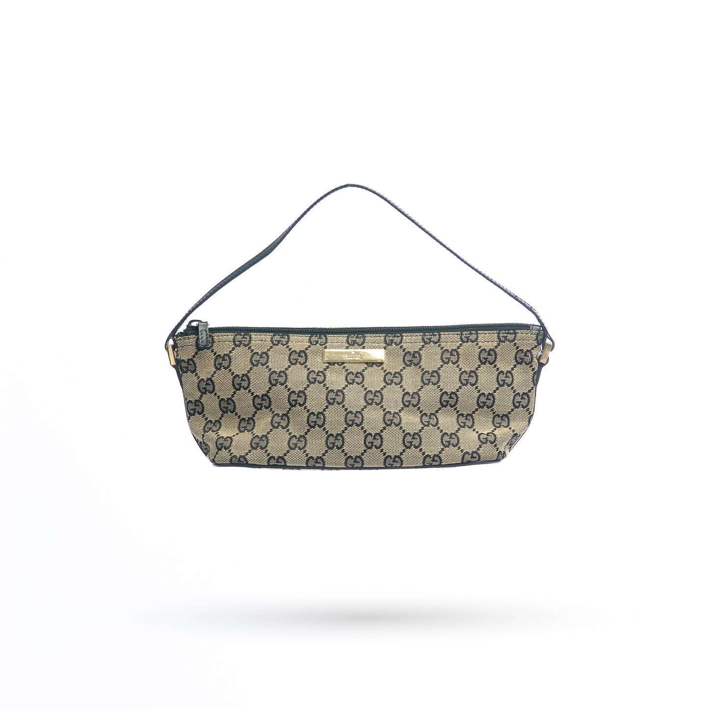 Gucci Brown and Black Monogram Mini Boat Pouchette