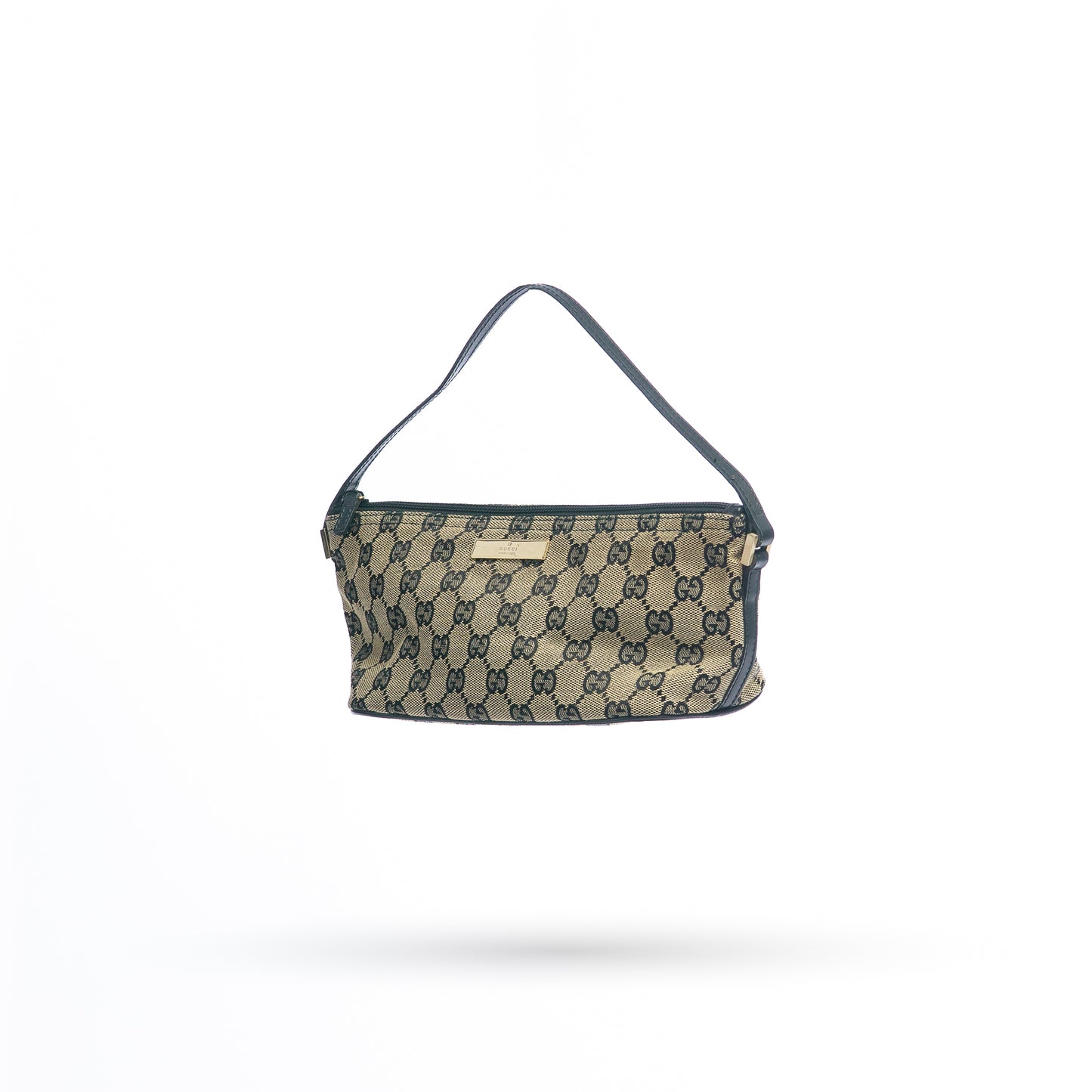 Gucci Brown and Black Monogram Mini Boat Pouchette