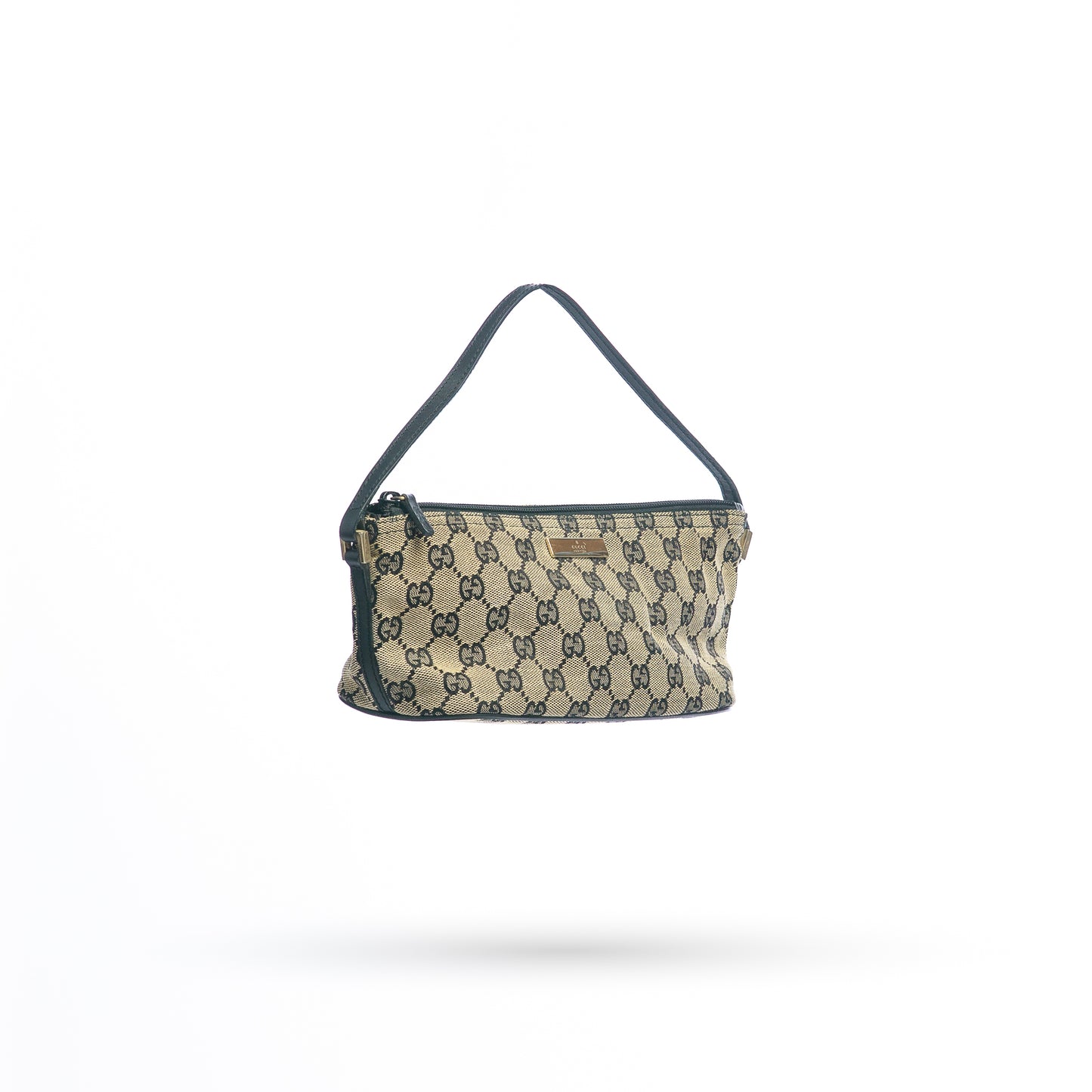 Gucci Brown and Black Monogram Mini Boat Pouchette
