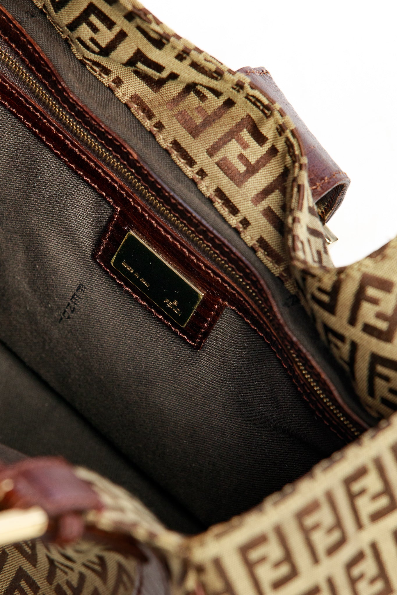 Fendi Zucchino Canvas Bosa Piccola Satchel