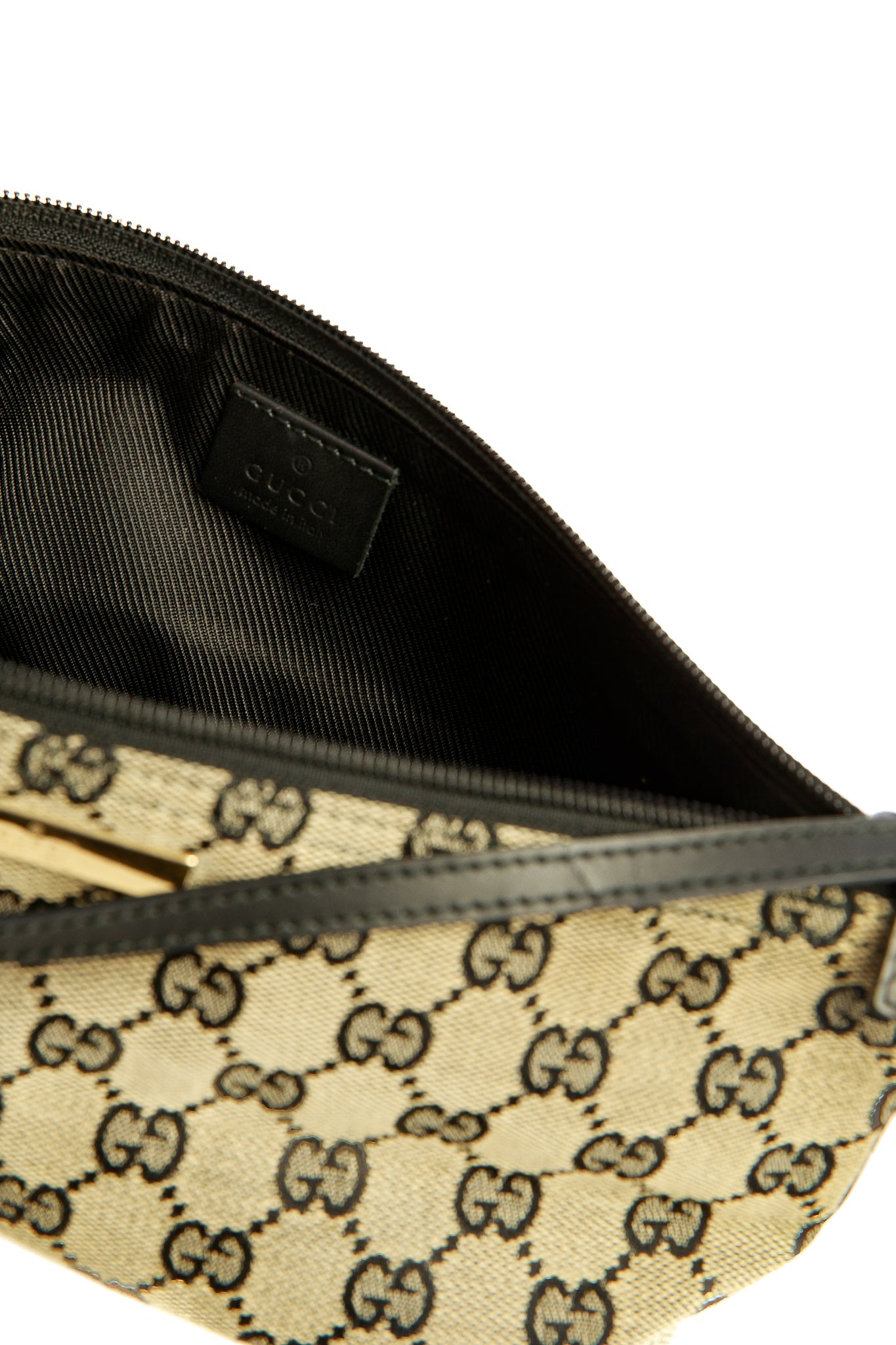 Gucci Brown and Black Monogram Mini Boat Pouchette