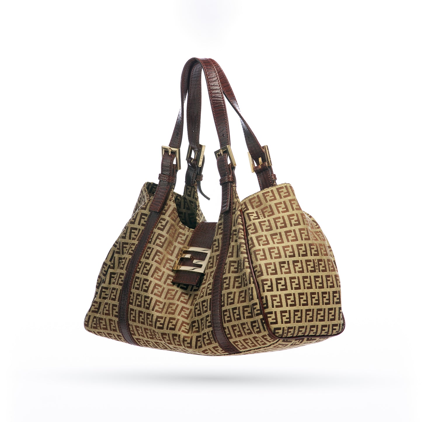 Fendi Zucchino Canvas Bosa Piccola Satchel