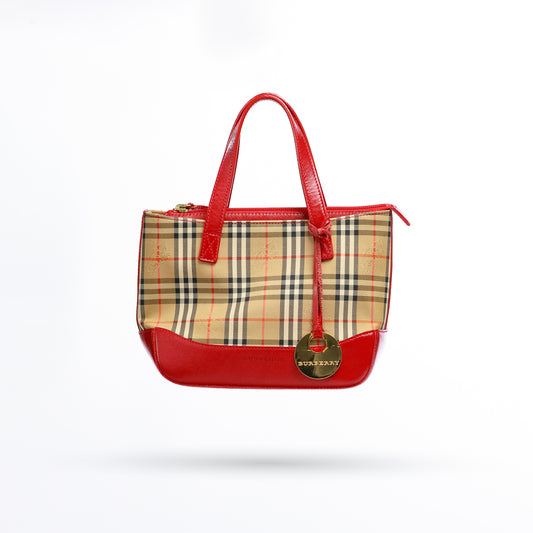 Burberry Mini Nova Check Shadow House Handbag
