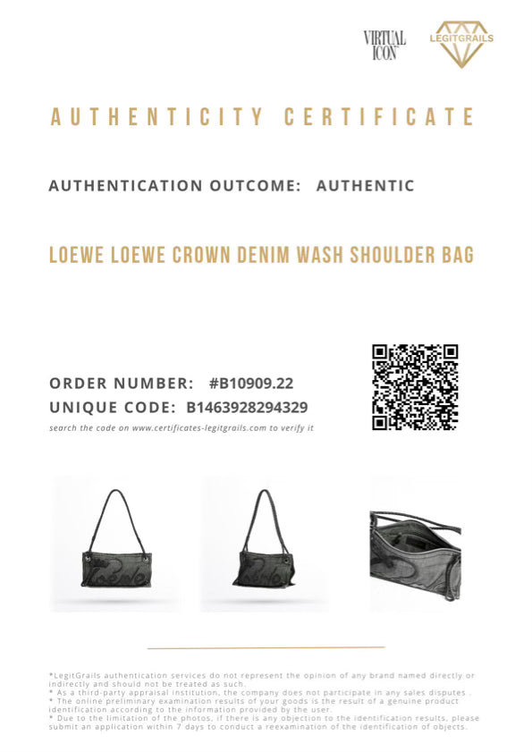 Loewe Crown Denim Wash Shoulder Bag