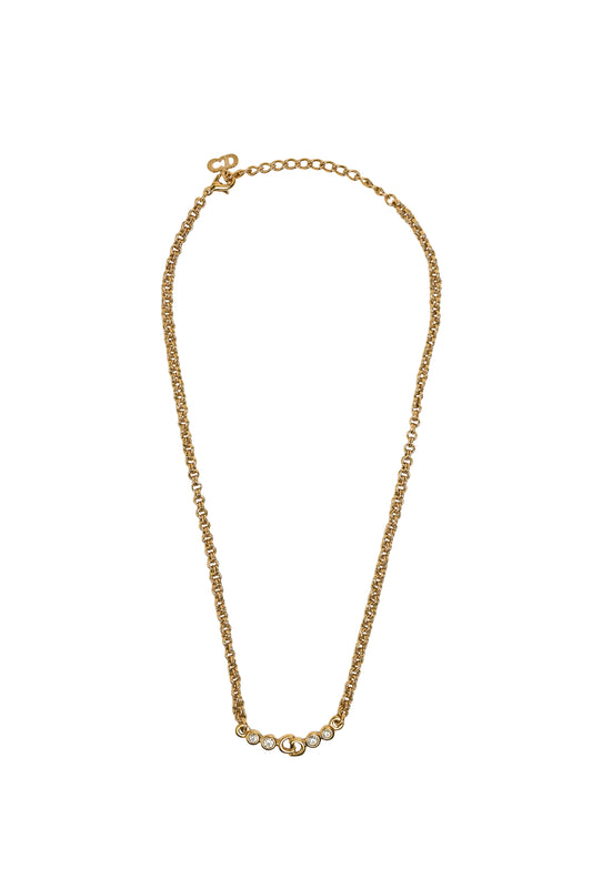 Dior Logo Rhinestone Necklace
