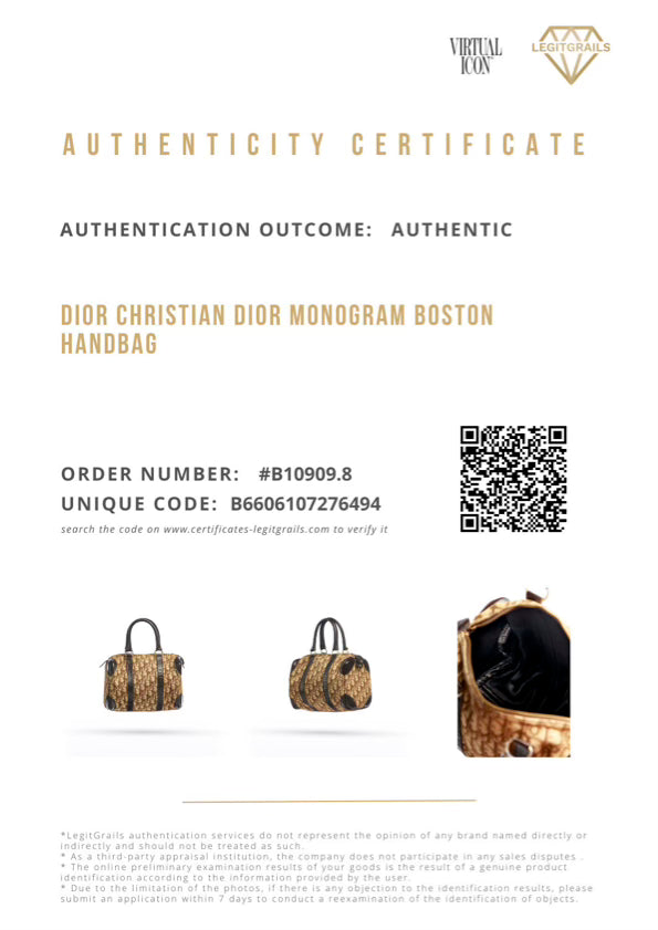 Christian Dior Monogram Boston Handbag