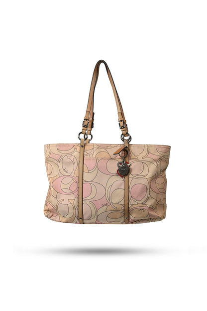 Coach Montecarlo Pink and White Tote