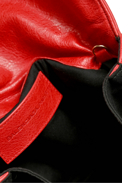 Balenciaga Red Leather Giant Envelope Clutch