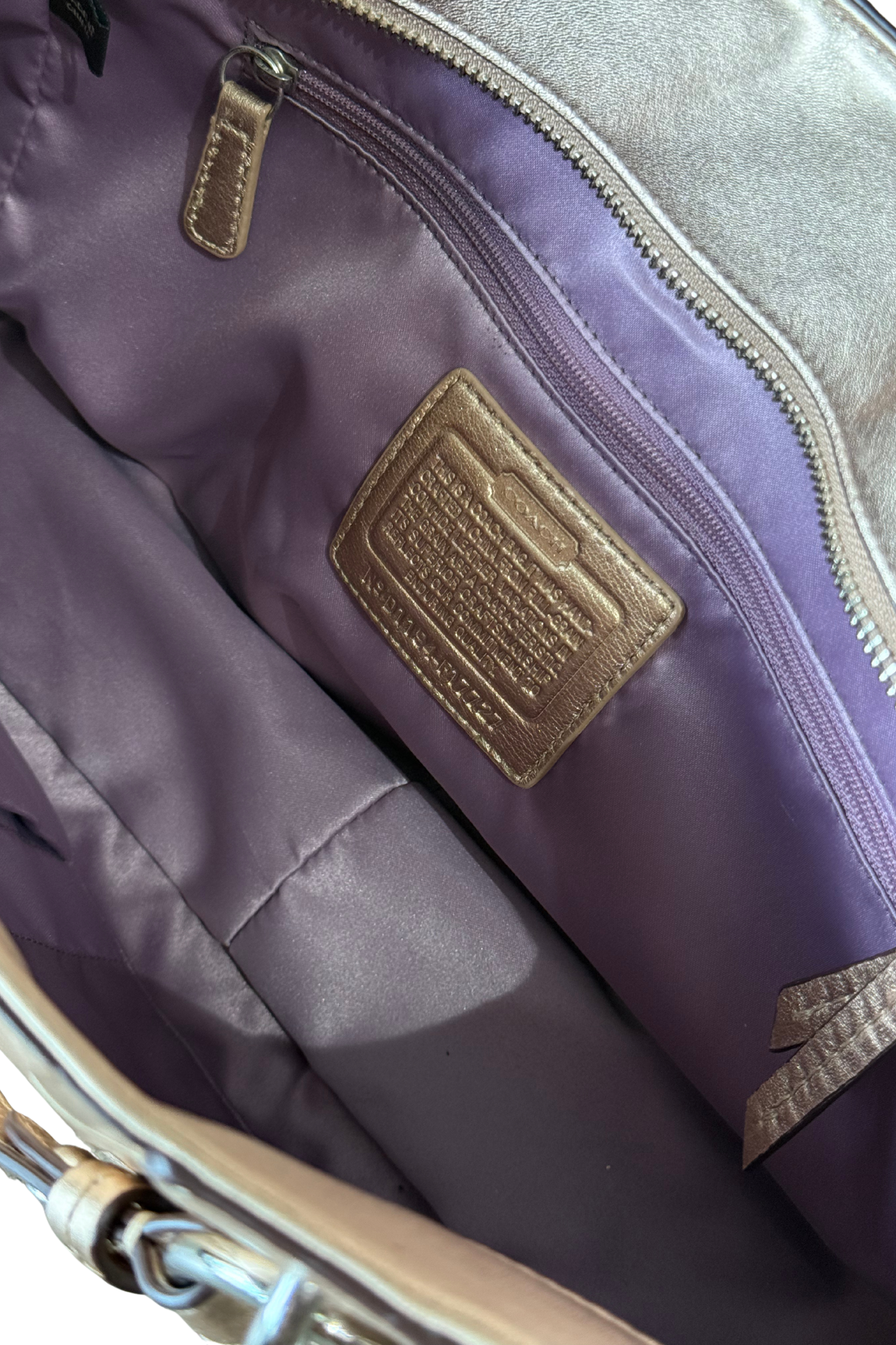 Coach Embossed Metallic Gold Tote Bag