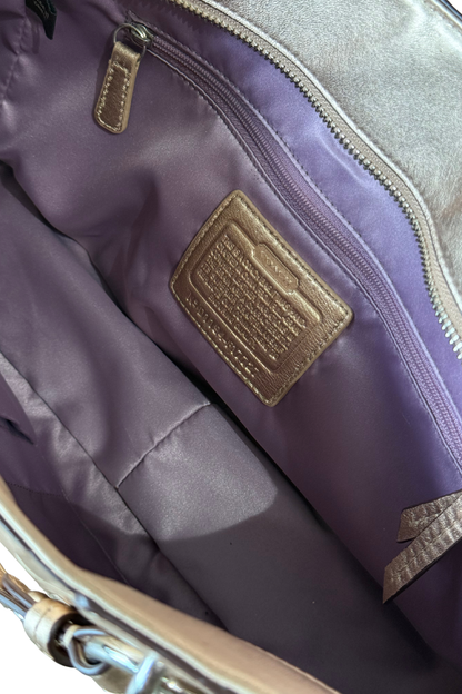 Coach Embossed Metallic Gold Tote Bag