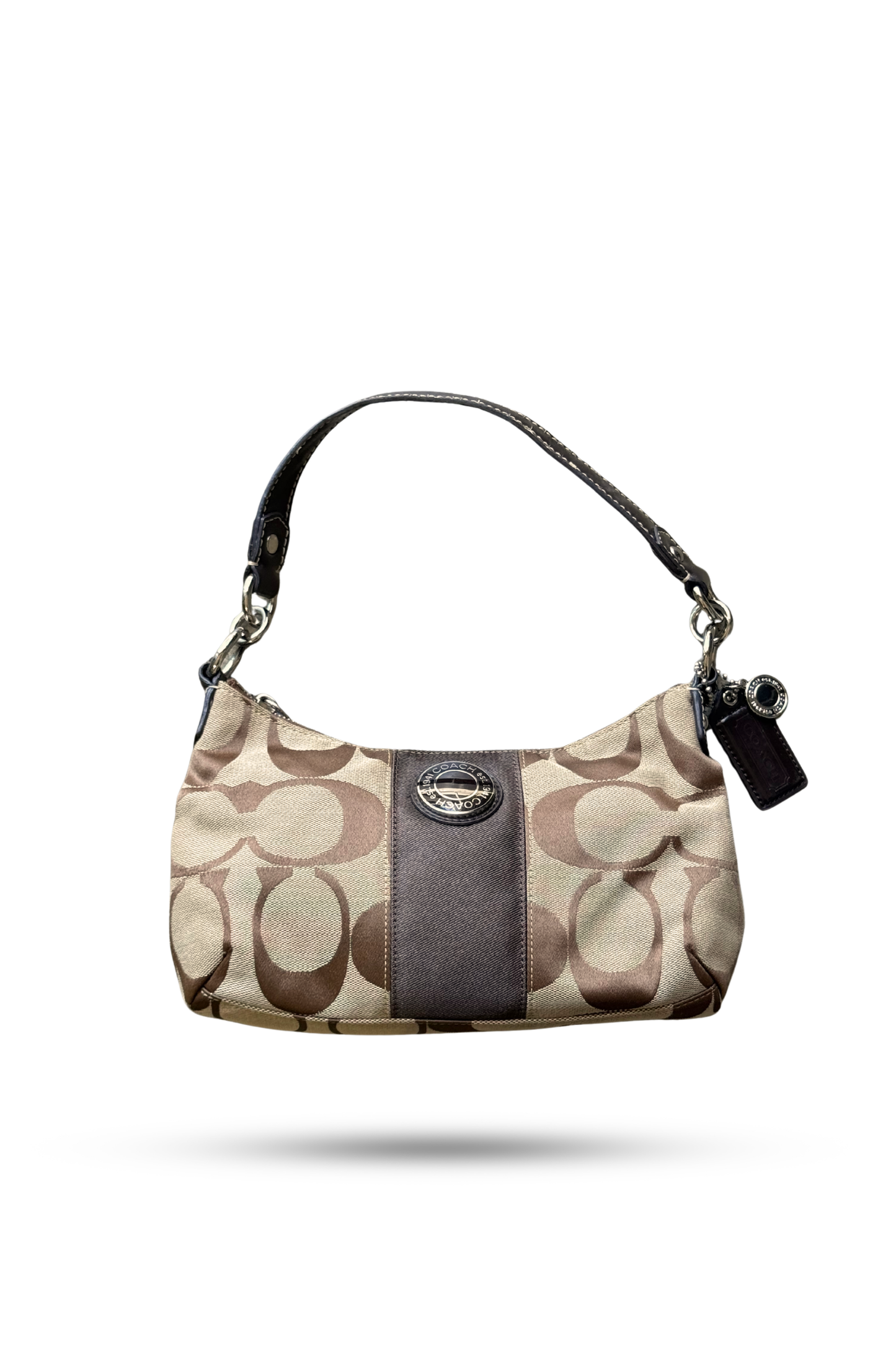 Coach Signature Stripe Shoulder Bag