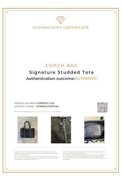 Coach Signature Studded Tote