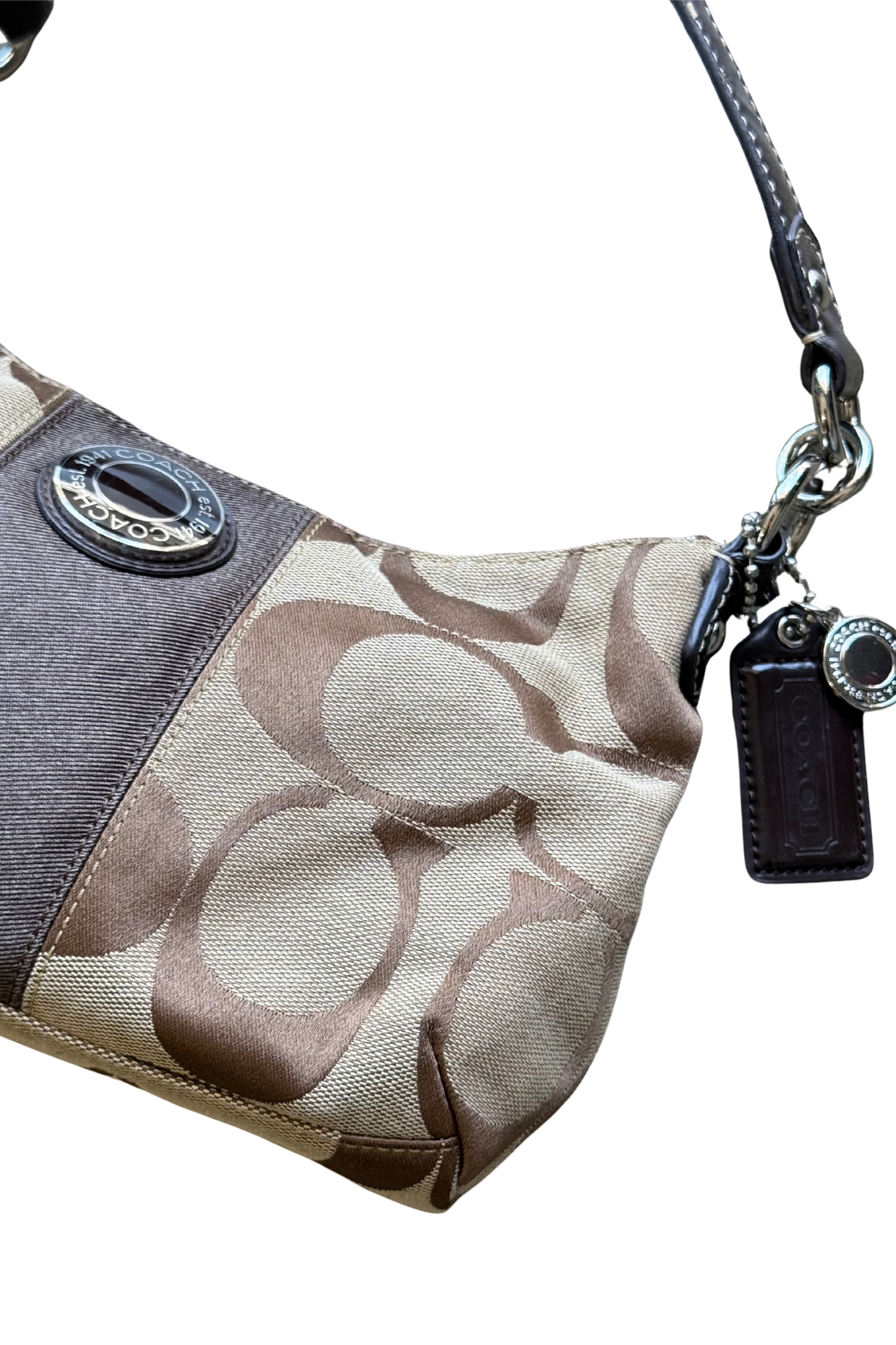 Coach Signature Stripe Shoulder Bag