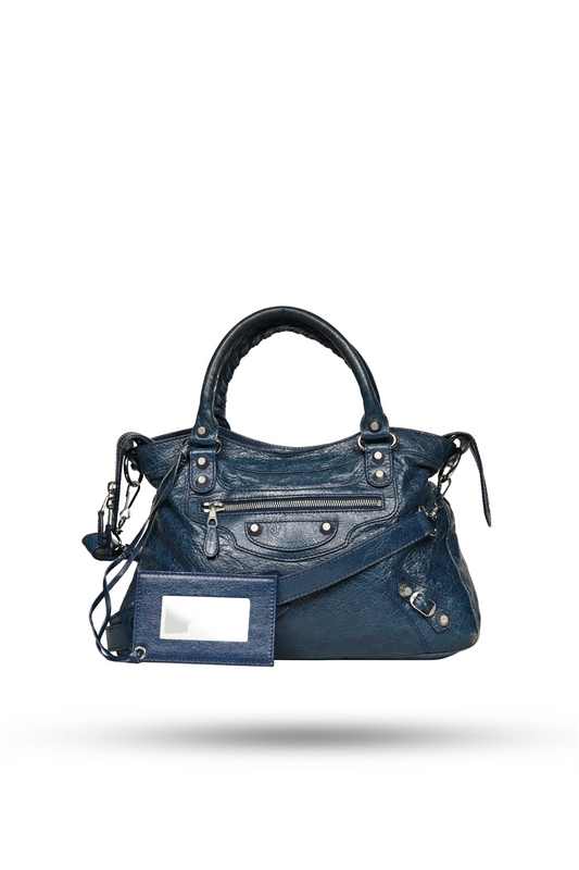 Balenciaga First Bag Bleu Mineral