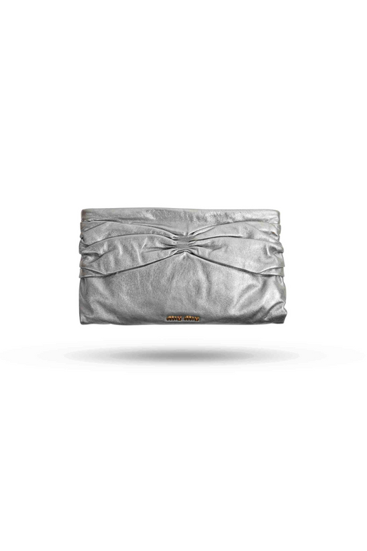 Miu Miu Metallic Silver Clutch