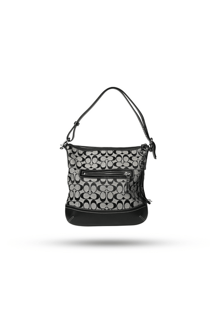 Coach Signature Black Canvas Leather Bag