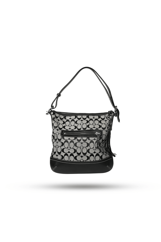 Coach Signature Black Canvas Leather Bag