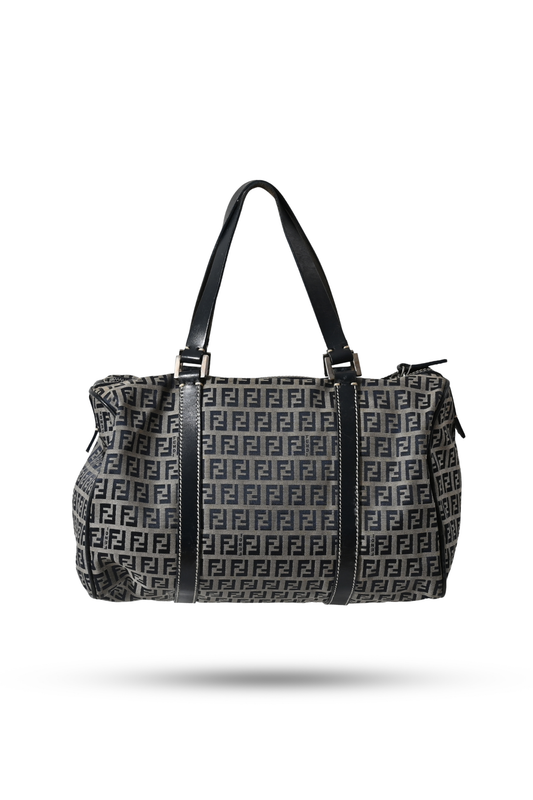Fendi Zucchino Canvas Boston Bag