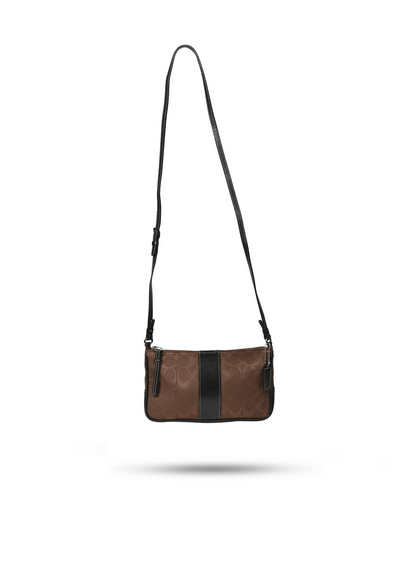 Coach Slim Monogram Brown Crossbody Bag