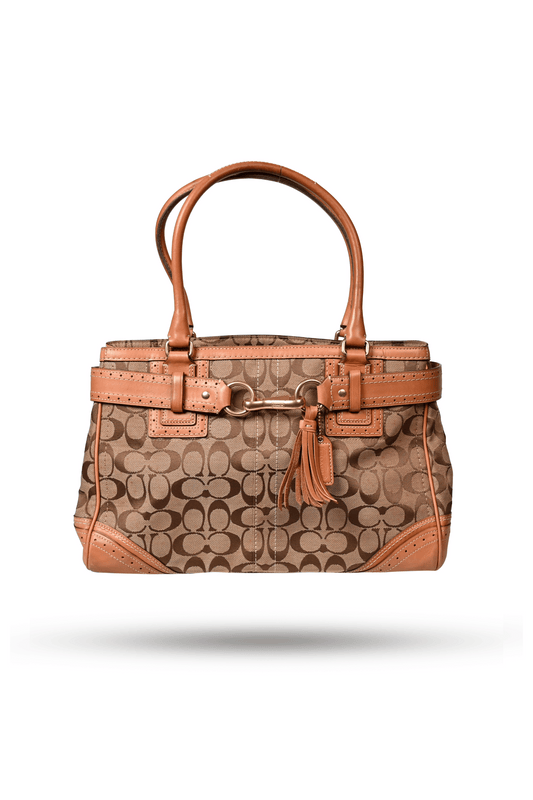 Coach Hampton Signature Canvas Leather Bag