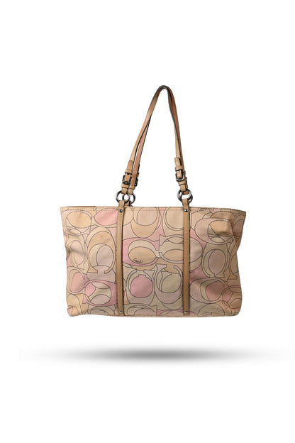 Coach Montecarlo Pink and White Tote