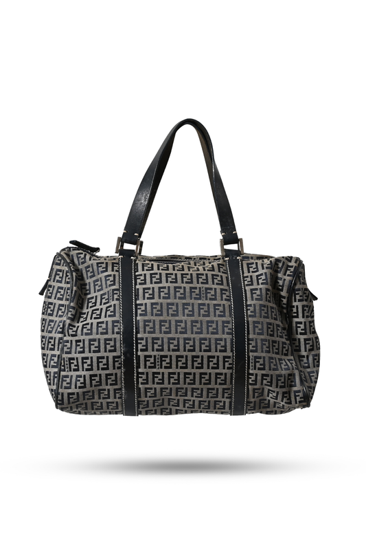Fendi Zucchino Canvas Boston Bag